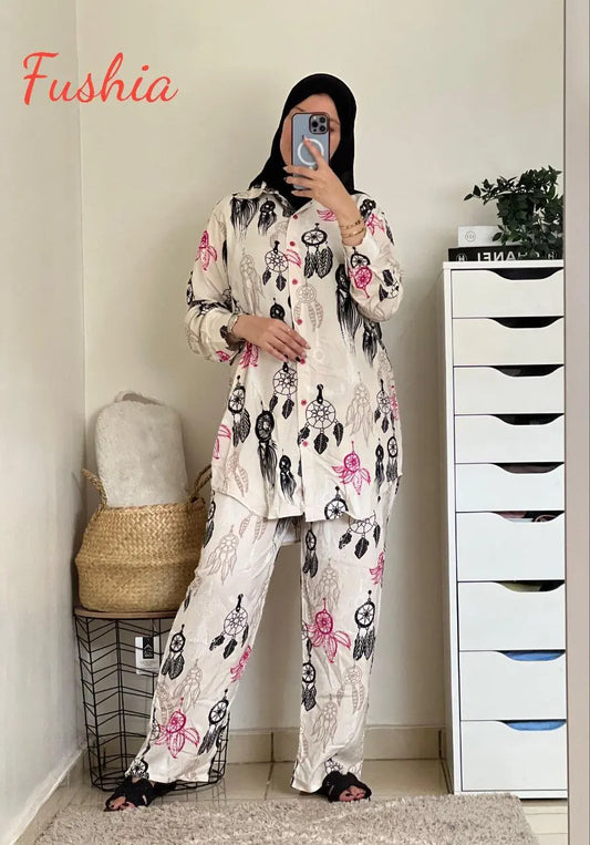 Ensemble le lin imprimé